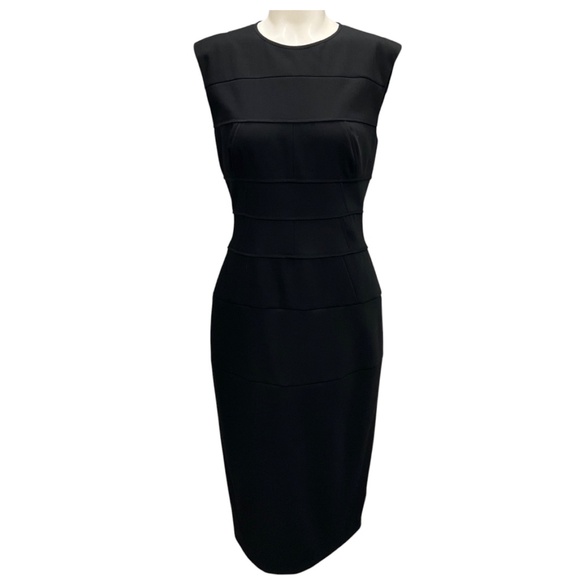 NARCISO RODRIGUEZ BLACK GABARDINE CUTOUT DRESS - Picture 1 of 5